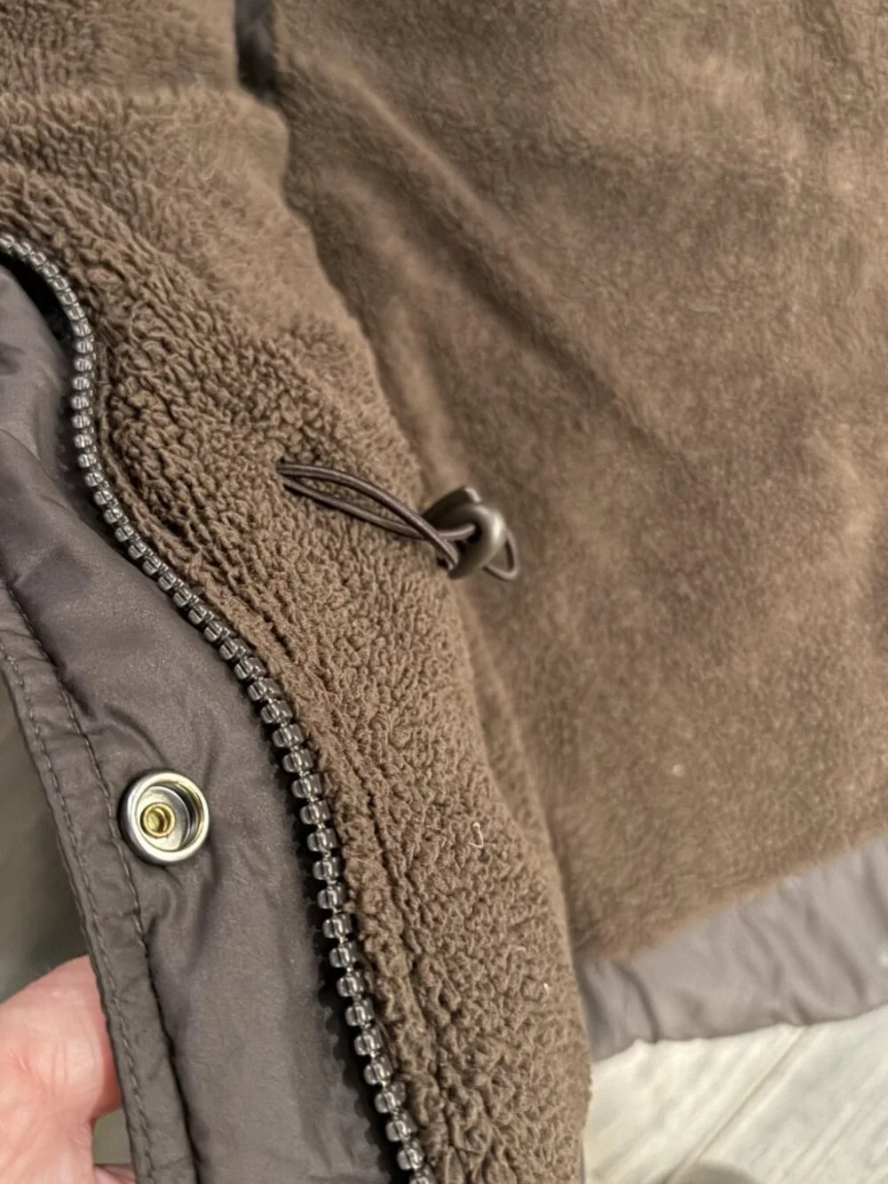 J Crew Sherpa Fleece Lined Down Puffer Vest Chocolate Brown XS Style 17950